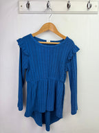 Shein Blue Ribbed Top - Girls 6 Years - Little Ones Preloved. Second Hand Children's & Preloved Baby, Kids, Girls & Boys Clothes. UK online