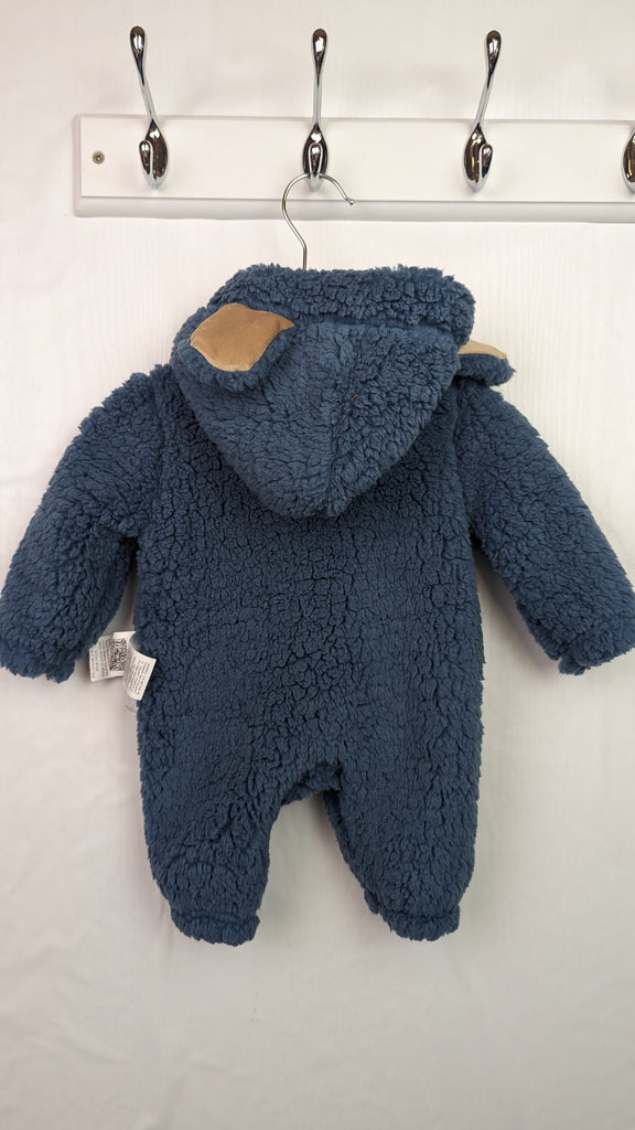 Shein Blue Teddy Pramsuit - Boys 0-1 Month Shein Used, Preloved, Preworn & Second Hand Baby, Kids & Children's Clothing UK Online. Cheap affordable. Brands including Next, Joules, Nutmeg Morrisons, TU, F&F, H&M.