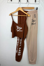 Shein Brown Butterfly Top & Bottoms Outfit - Girls 11 - 12 Years - Little Ones Preloved. Second Hand Children's & Preloved Baby, Kids, Girls & Boys Clothes. UK online