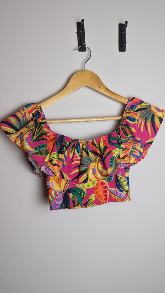 Shein Floral Tropical Crop Top - Girls 10 Years Little Ones Preloved Used, Preloved, Preworn & Second Hand Baby, Kids & Children's Clothing UK Online. Cheap affordable. Brands including Next, Joules, Nutmeg Morrisons, TU, F&F, H&M.