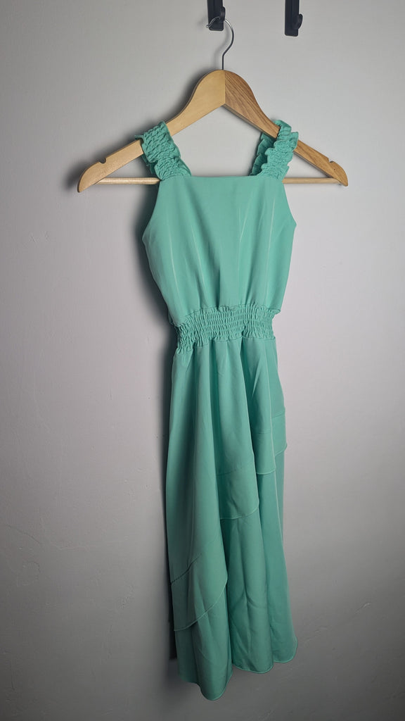 Shein Green Ruffle Dress - Girls 11-12 Years Little Ones Preloved Used, Preloved, Preworn & Second Hand Baby, Kids & Children's Clothing UK Online. Cheap affordable. Brands including Next, Joules, Nutmeg Morrisons, TU, F&F, H&M.