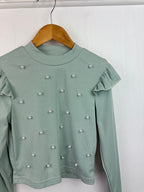Shein Light Green Faux Pearl Top - Girls 8 Years - Little Ones Preloved. Second Hand Children's & Preloved Baby, Kids, Girls & Boys Clothes. UK online