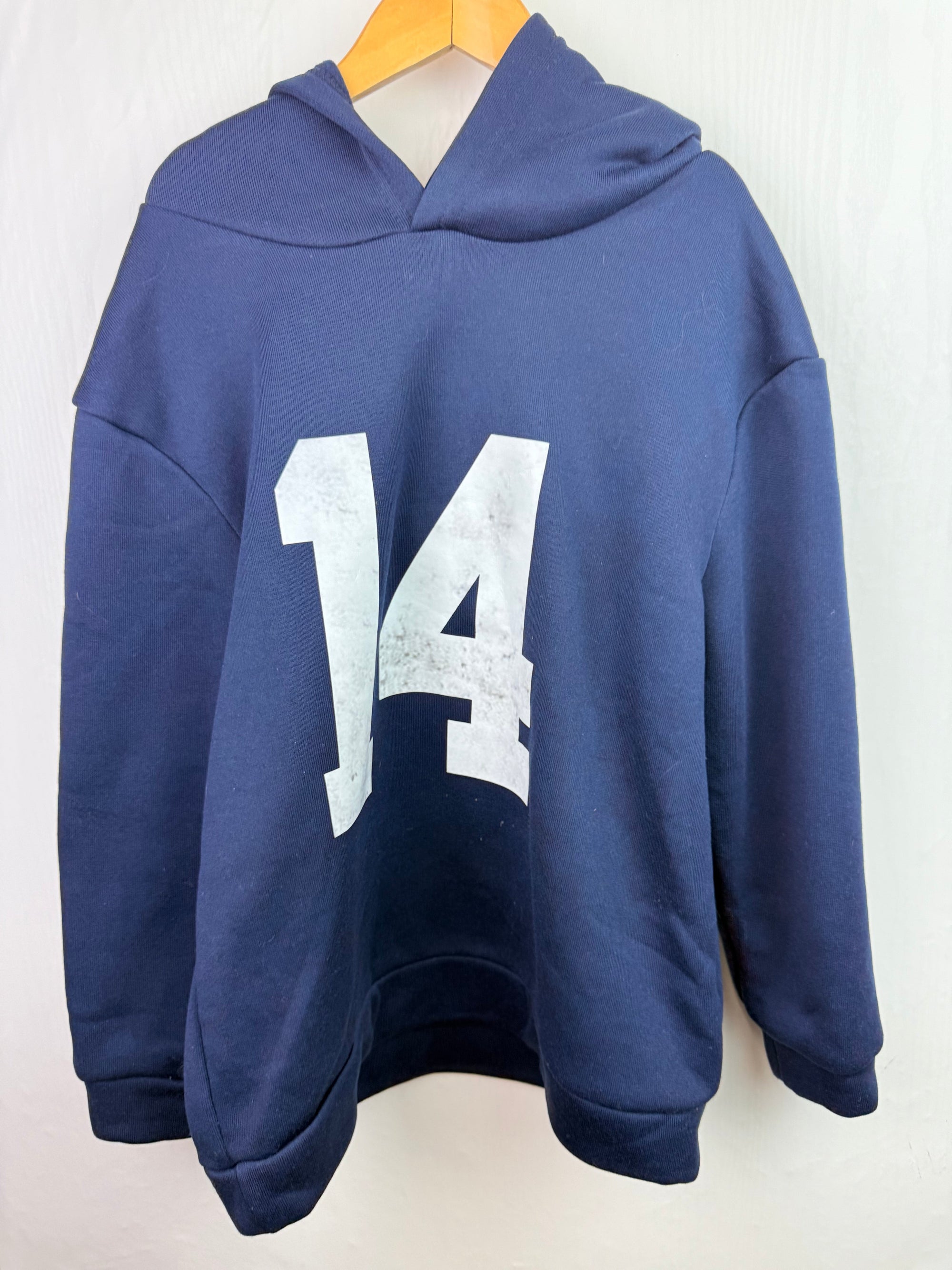 Shein Navy '14' Hoodie - Unisex 10 Years - Little Ones Preloved. Second Hand Children's & Preloved Baby, Kids, Girls & Boys Clothes. UK online