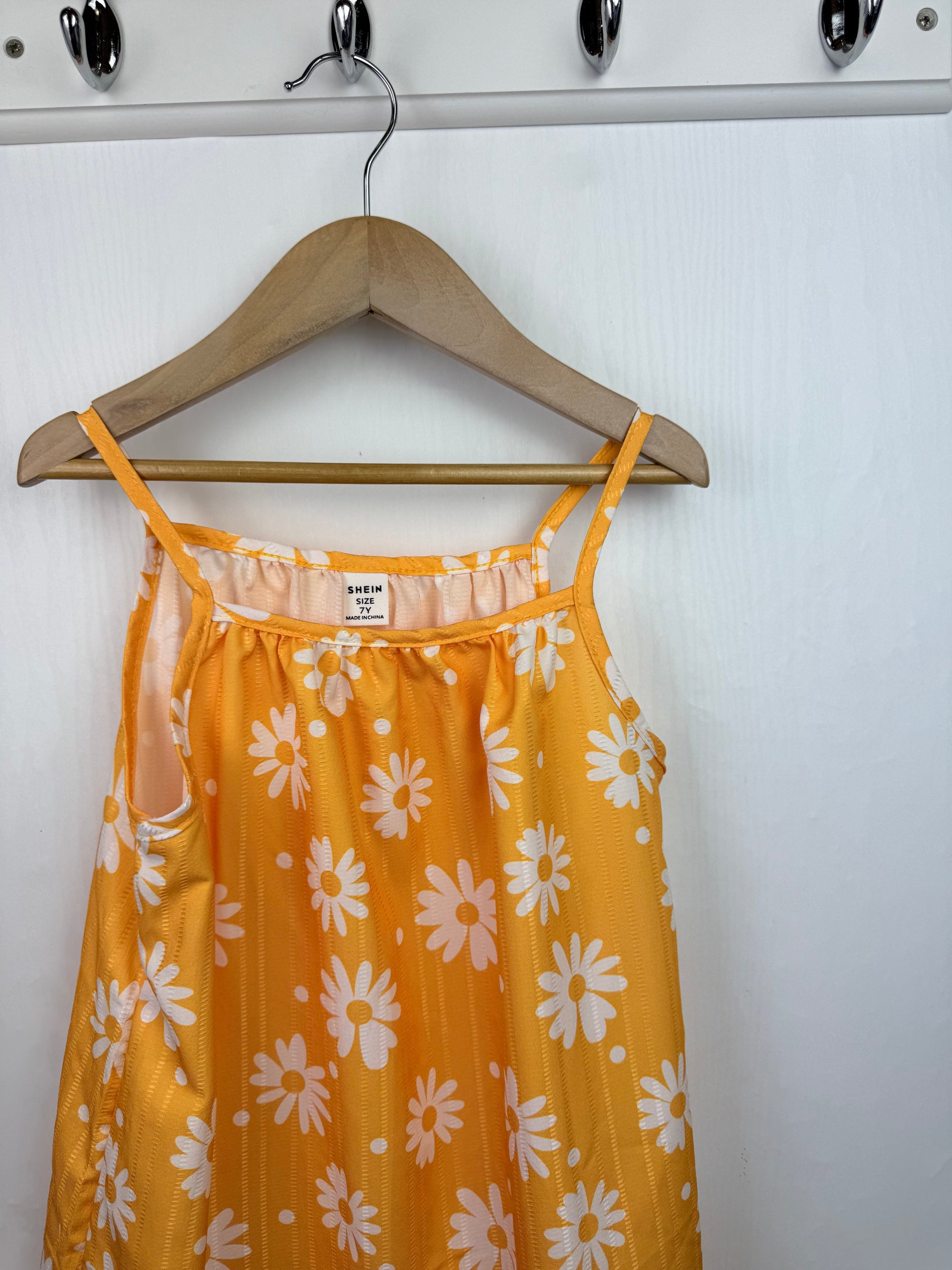 Shein Orange Floral Dress - Girls 7 Years - Little Ones Preloved. Second Hand Children's & Preloved Baby, Kids, Girls & Boys Clothes. UK online