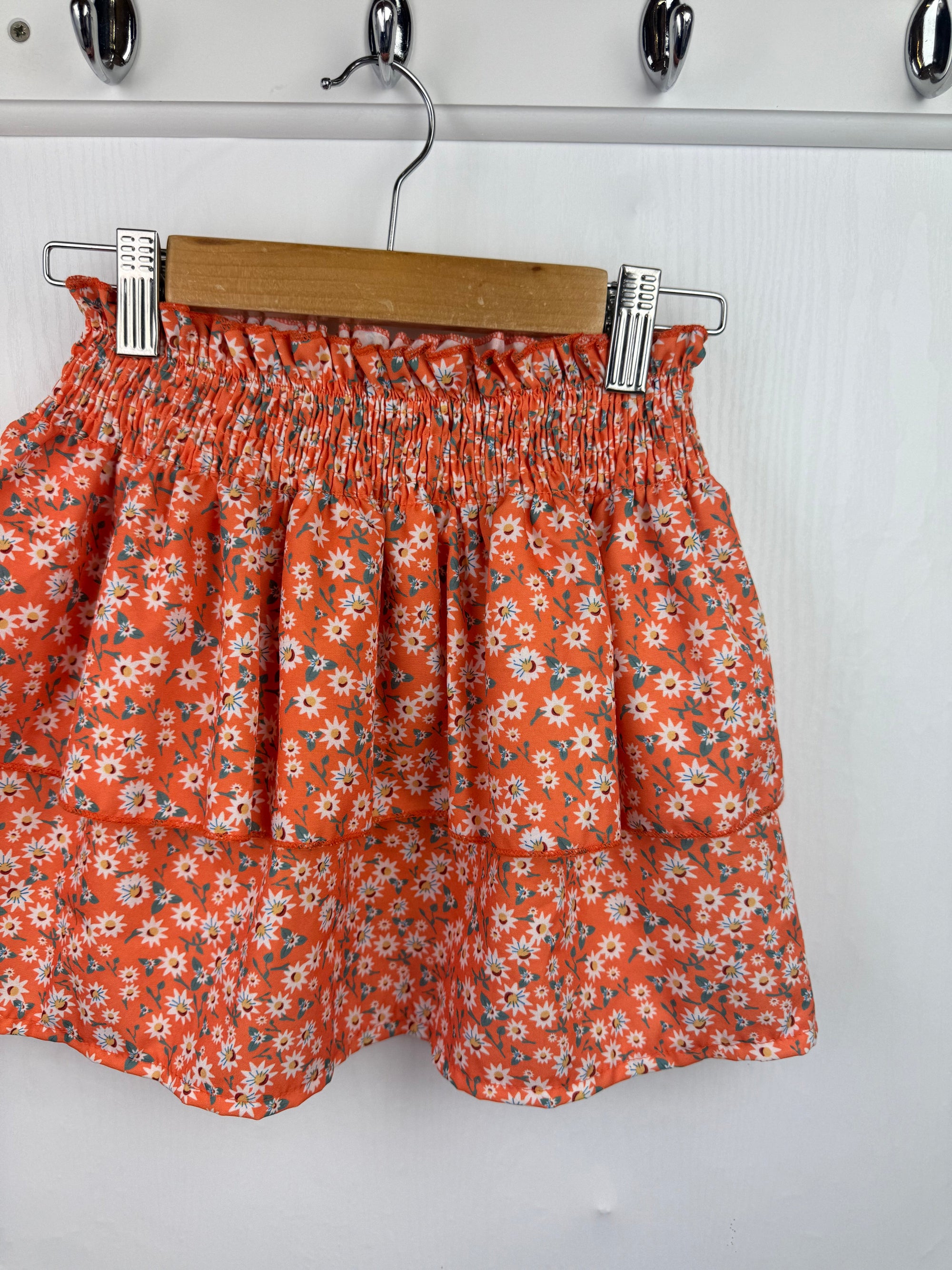 Shein Orange Floral Skirt - Girls 7 Years - Little Ones Preloved. Second Hand Children's & Preloved Baby, Kids, Girls & Boys Clothes. UK online