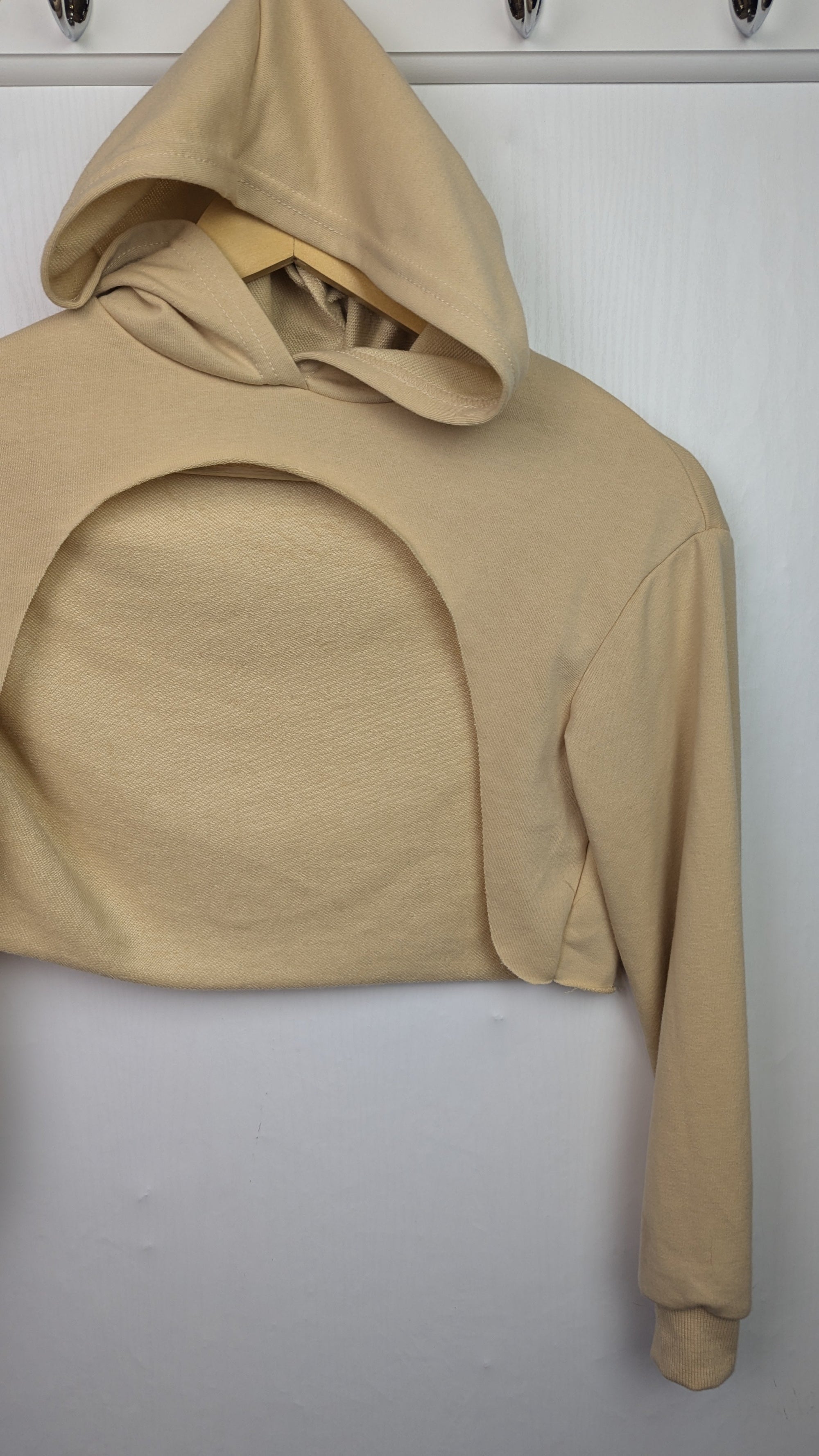 Shein Tan Cut - Out Crop Hoodie - Girls 11 - 12 Years - Little Ones Preloved. Second Hand Children's & Preloved Baby, Kids, Girls & Boys Clothes. UK online