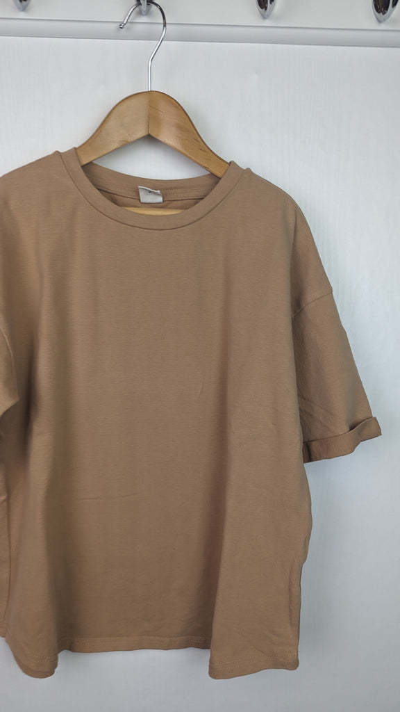 Shein Tan Short Sleeve Top - Unisex 9 Years Shein Used, Preloved, Preworn & Second Hand Baby, Kids & Children's Clothing UK Online. Cheap affordable. Brands including Next, Joules, Nutmeg Morrisons, TU, F&F, H&M.