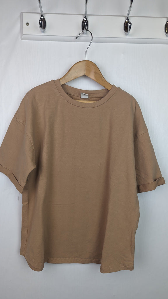 Shein Tan Short Sleeve Top - Unisex 9 Years Shein Used, Preloved, Preworn & Second Hand Baby, Kids & Children's Clothing UK Online. Cheap affordable. Brands including Next, Joules, Nutmeg Morrisons, TU, F&F, H&M.