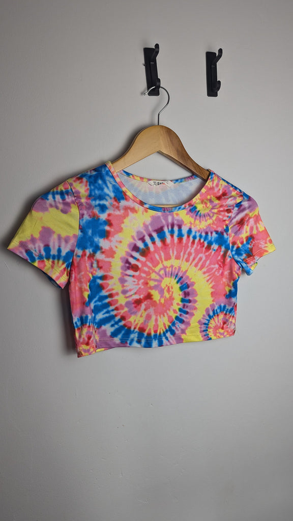 Shein Tie Dye Crop Top - Girls 11-12 Years Little Ones Preloved Used, Preloved, Preworn & Second Hand Baby, Kids & Children's Clothing UK Online. Cheap affordable. Brands including Next, Joules, Nutmeg Morrisons, TU, F&F, H&M.