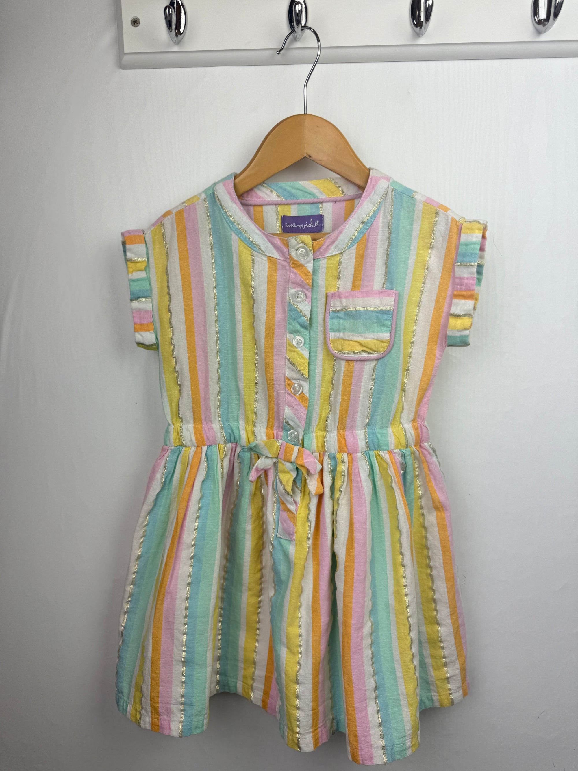 Shrinking Voilet Multicolour Striped Dress - Girls 3 - 4 Years - Little Ones Preloved. Second Hand Children's & Preloved Baby, Kids, Girls & Boys Clothes. UK online