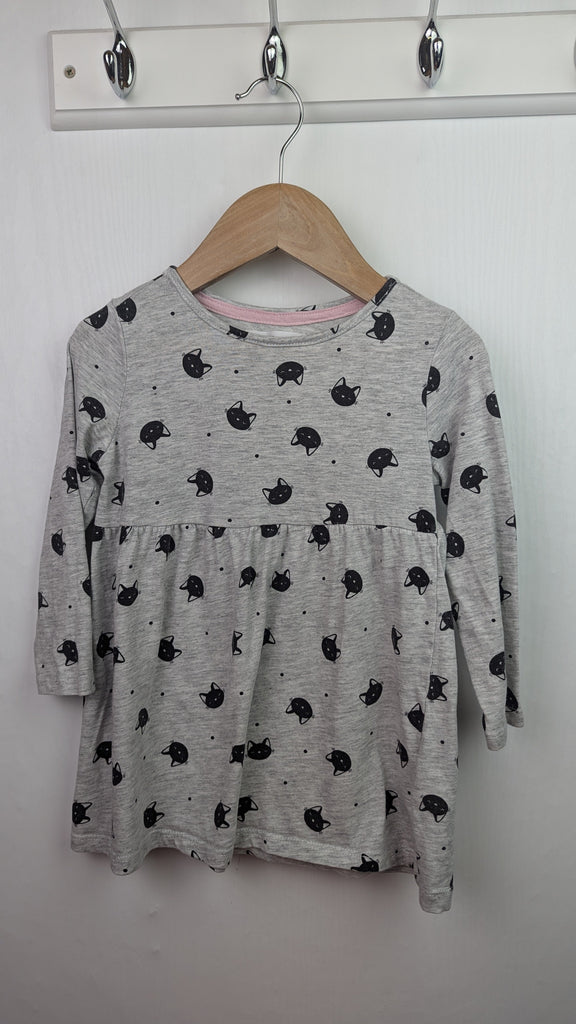 Sinsay Grey Cat Long Sleeve Dress - Girls 3 Years Little Ones Preloved Used, Preloved, Preworn & Second Hand Baby, Kids & Children's Clothing UK Online. Cheap affordable. Brands including Next, Joules, Nutmeg Morrisons, TU, F&F, H&M.