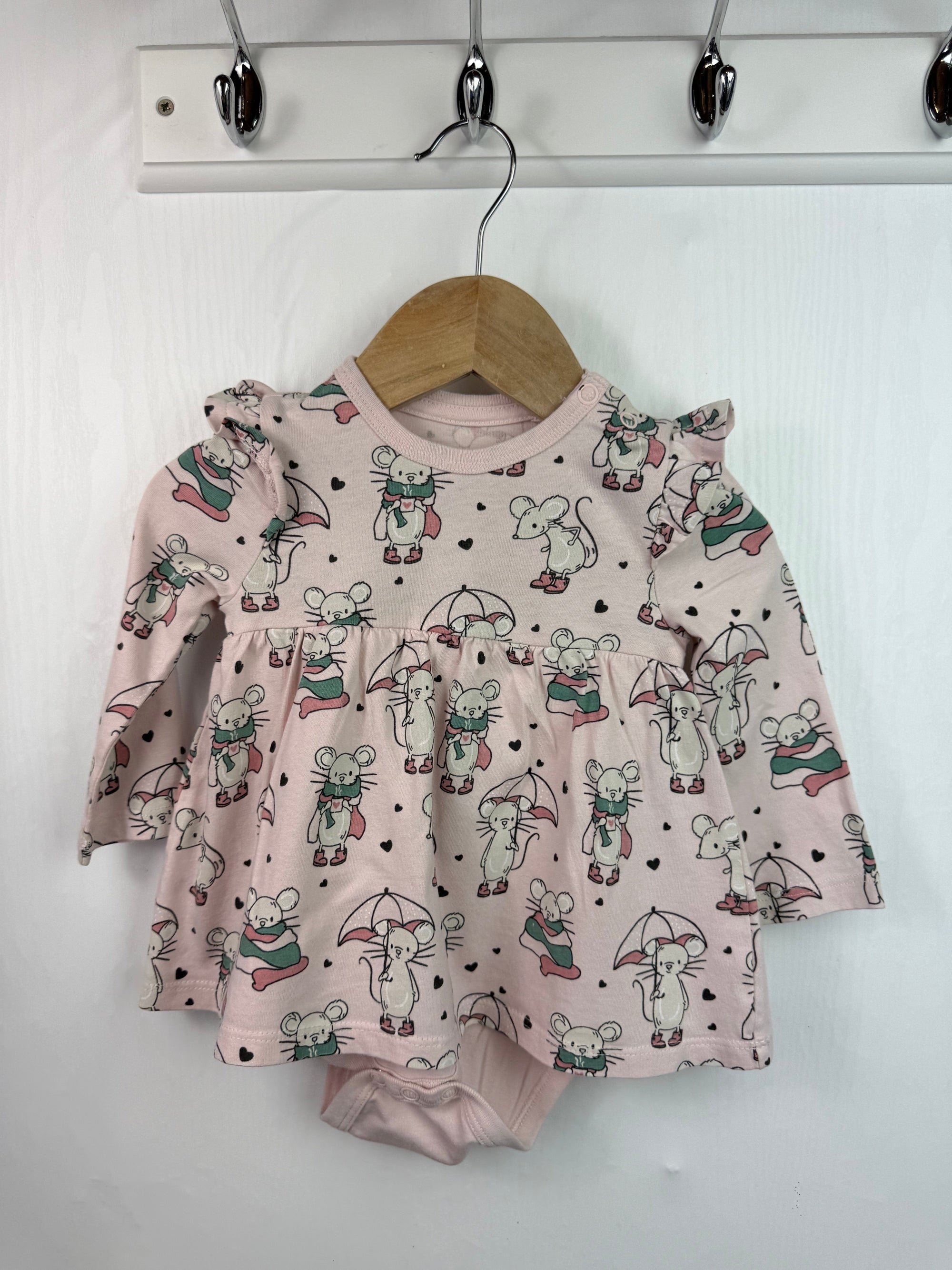 So Cute Mouse Dress & Bodysuit - Girls 6 - 9 Months - Little Ones Preloved. Second Hand Children's & Preloved Baby, Kids, Girls & Boys Clothes. UK online