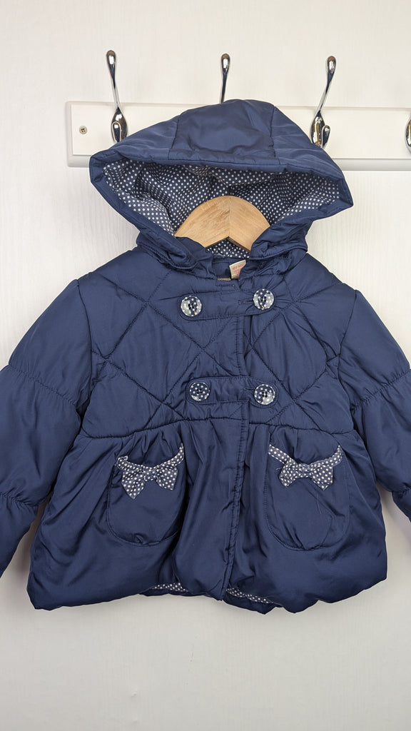 Strawberry Faire Navy Padded Coat - Girls 1-2 Years Strawberry Faire Used, Preloved, Preworn & Second Hand Baby, Kids & Children's Clothing UK Online. Cheap affordable. Brands including Next, Joules, Nutmeg Morrisons, TU, F&F, H&M.