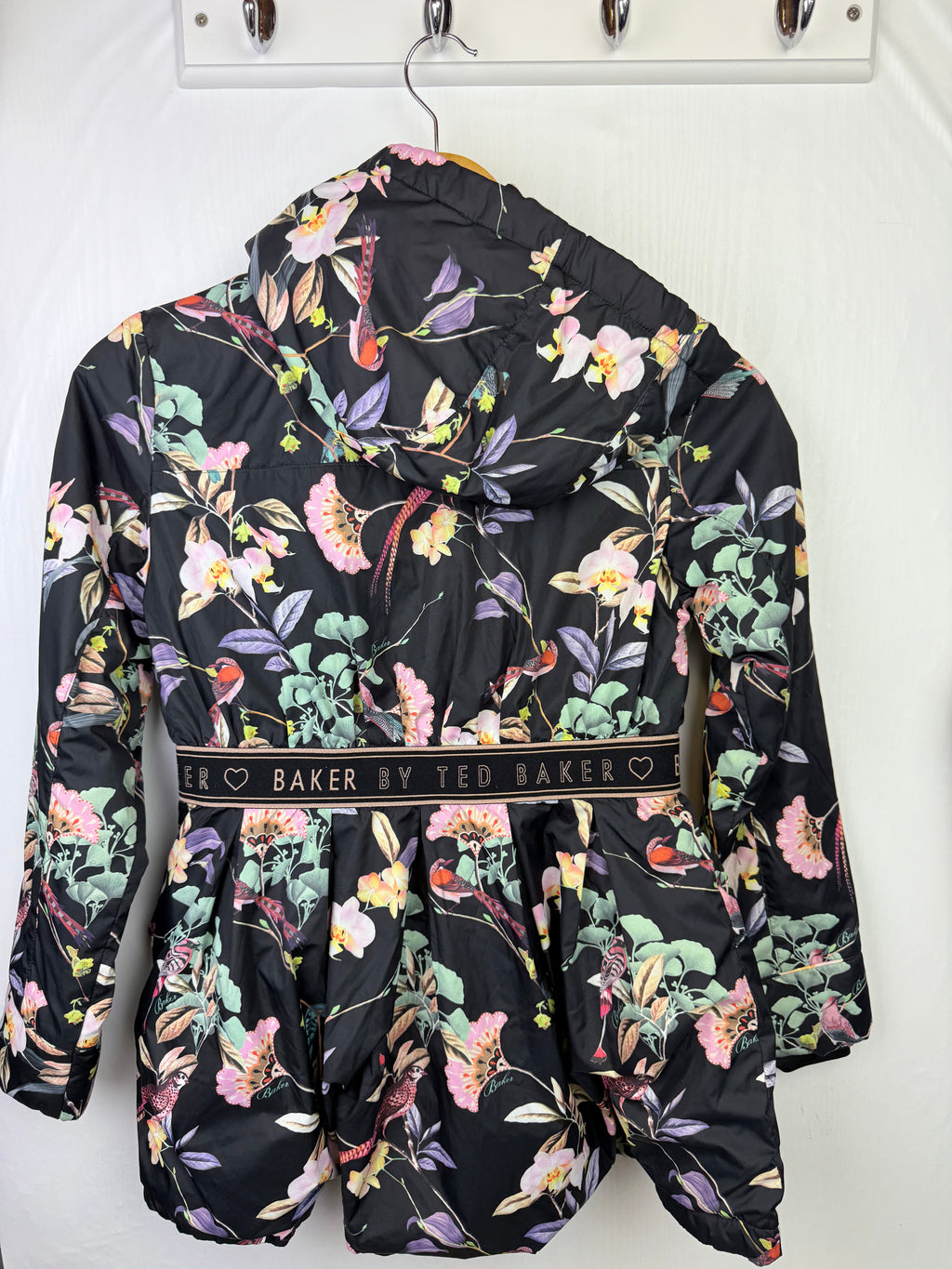 Ted Baker Black Floral Coat - Girls 10 Years - Little Ones Preloved. Second Hand Children's & Preloved Baby, Kids, Girls & Boys Clothes. UK online