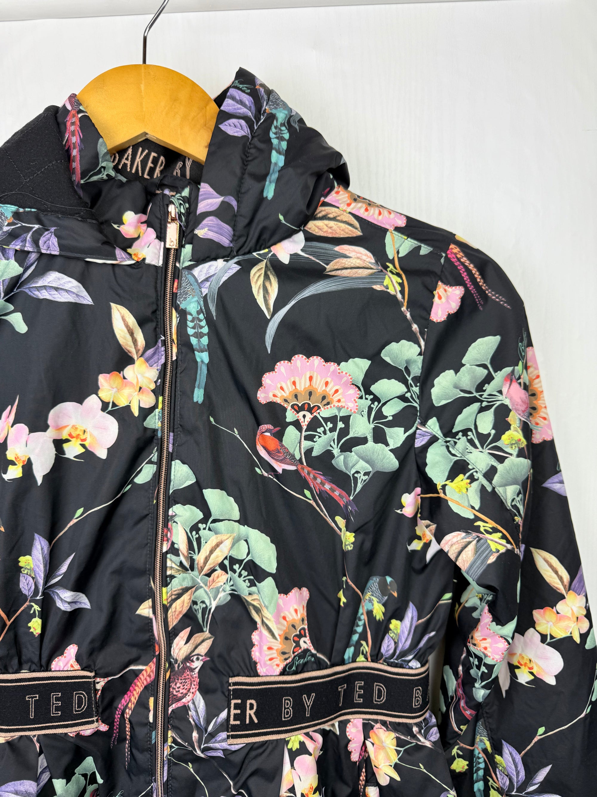 Ted Baker Black Floral Coat - Girls 10 Years - Little Ones Preloved. Second Hand Children's & Preloved Baby, Kids, Girls & Boys Clothes. UK online