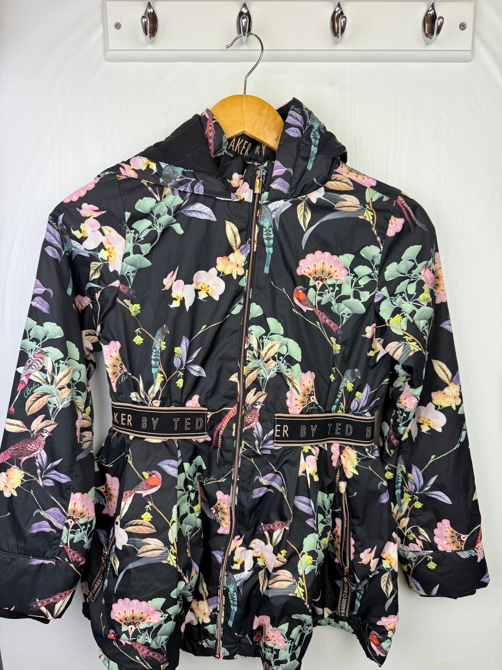 Ted Baker Black Floral Coat - Girls 10 Years - Little Ones Preloved. Second Hand Children's & Preloved Baby, Kids, Girls & Boys Clothes. UK online