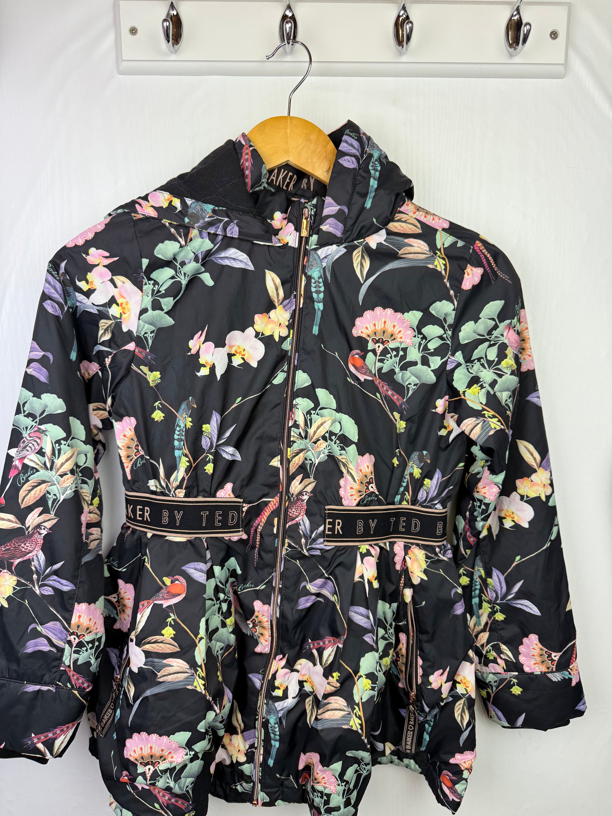Ted Baker Black Floral Coat - Girls 10 Years - Little Ones Preloved. Second Hand Children's & Preloved Baby, Kids, Girls & Boys Clothes. UK online