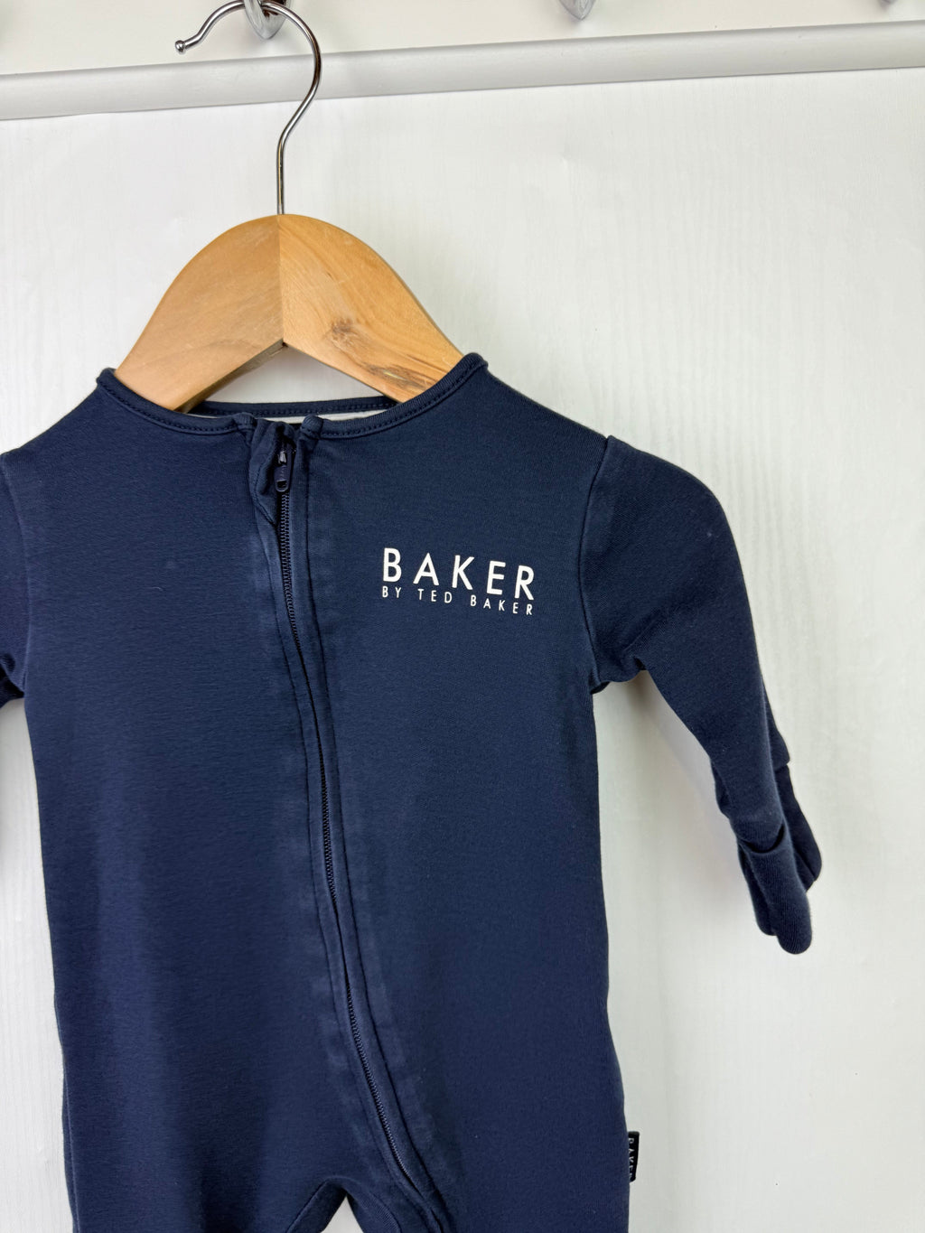 Ted Baker Navy Zip Sleepsuit - Boys Newborn - Little Ones Preloved. Second Hand Children's & Preloved Baby, Kids, Girls & Boys Clothes. UK online