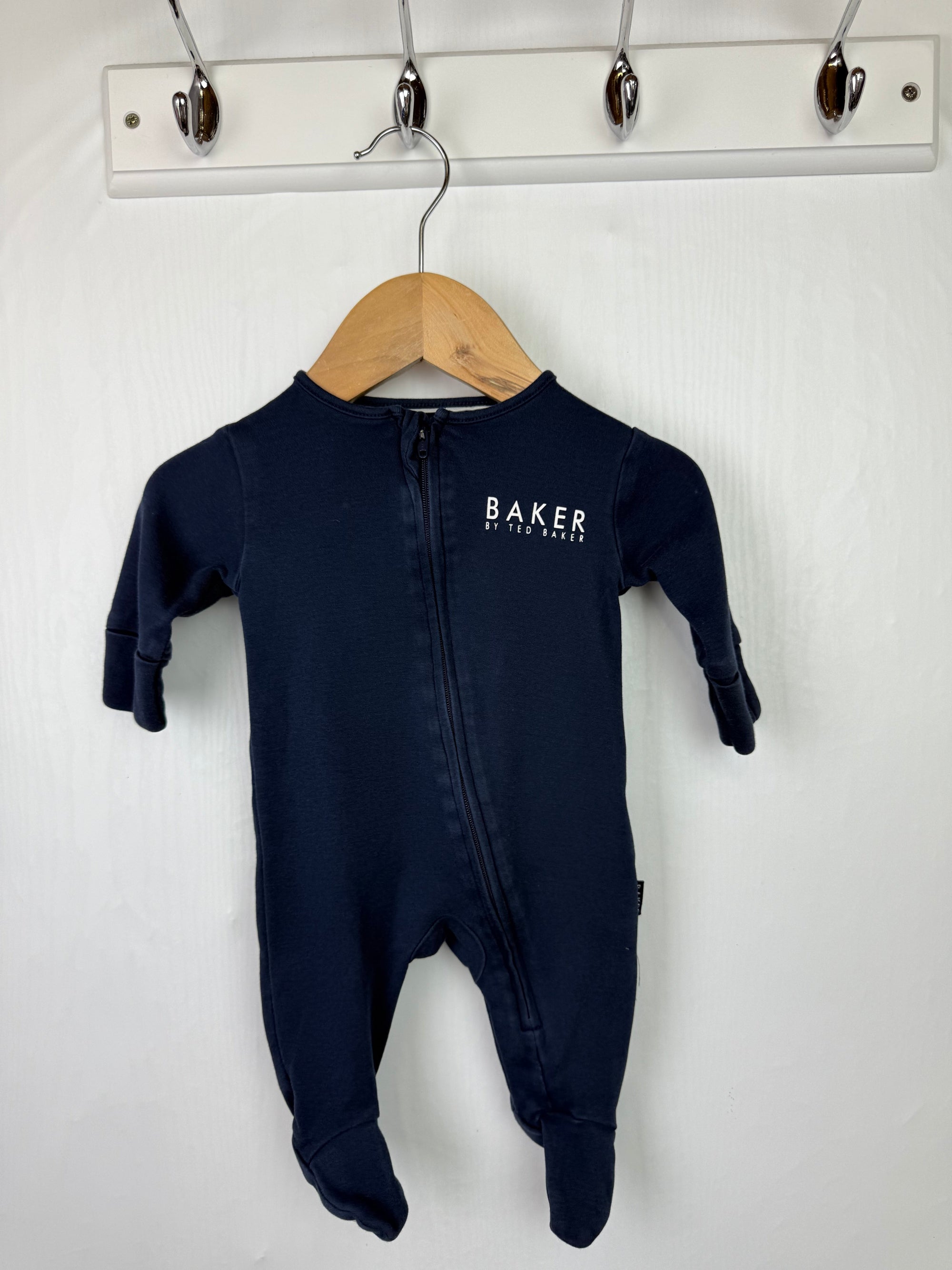 Ted Baker Navy Zip Sleepsuit - Boys Newborn - Little Ones Preloved. Second Hand Children's & Preloved Baby, Kids, Girls & Boys Clothes. UK online