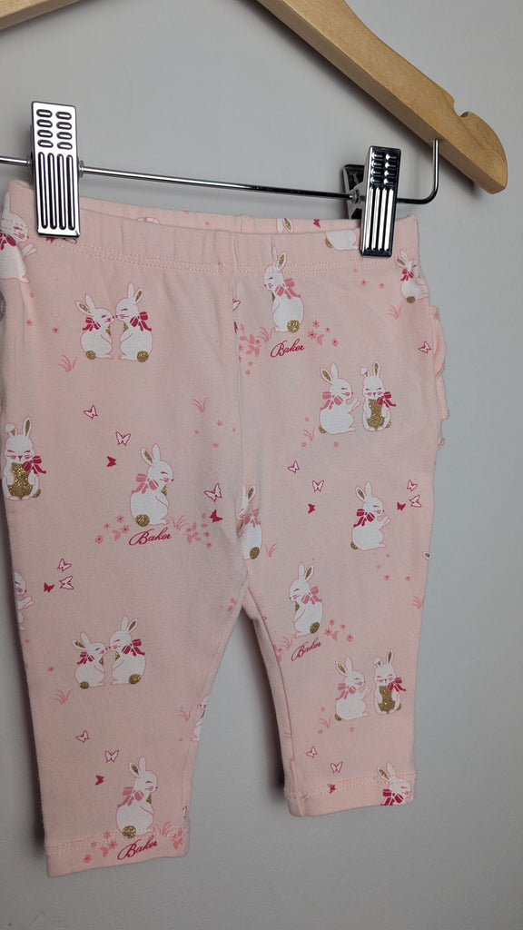 Ted Baker Pink & Gold Bunny Leggings - Girls 3-6 Months Little Ones Preloved Used, Preloved, Preworn & Second Hand Baby, Kids & Children's Clothing UK Online. Cheap affordable. Brands including Next, Joules, Nutmeg Morrisons, TU, F&F, H&M.