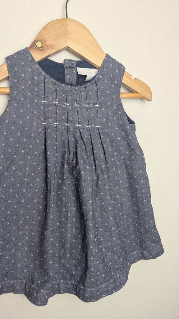 The Little White Company Denim Cotton Dress - Girls 6-9 Months Little Ones Preloved Used, Preloved, Preworn & Second Hand Baby, Kids & Children's Clothing UK Online. Cheap affordable. Brands including Next, Joules, Nutmeg Morrisons, TU, F&F, H&M.