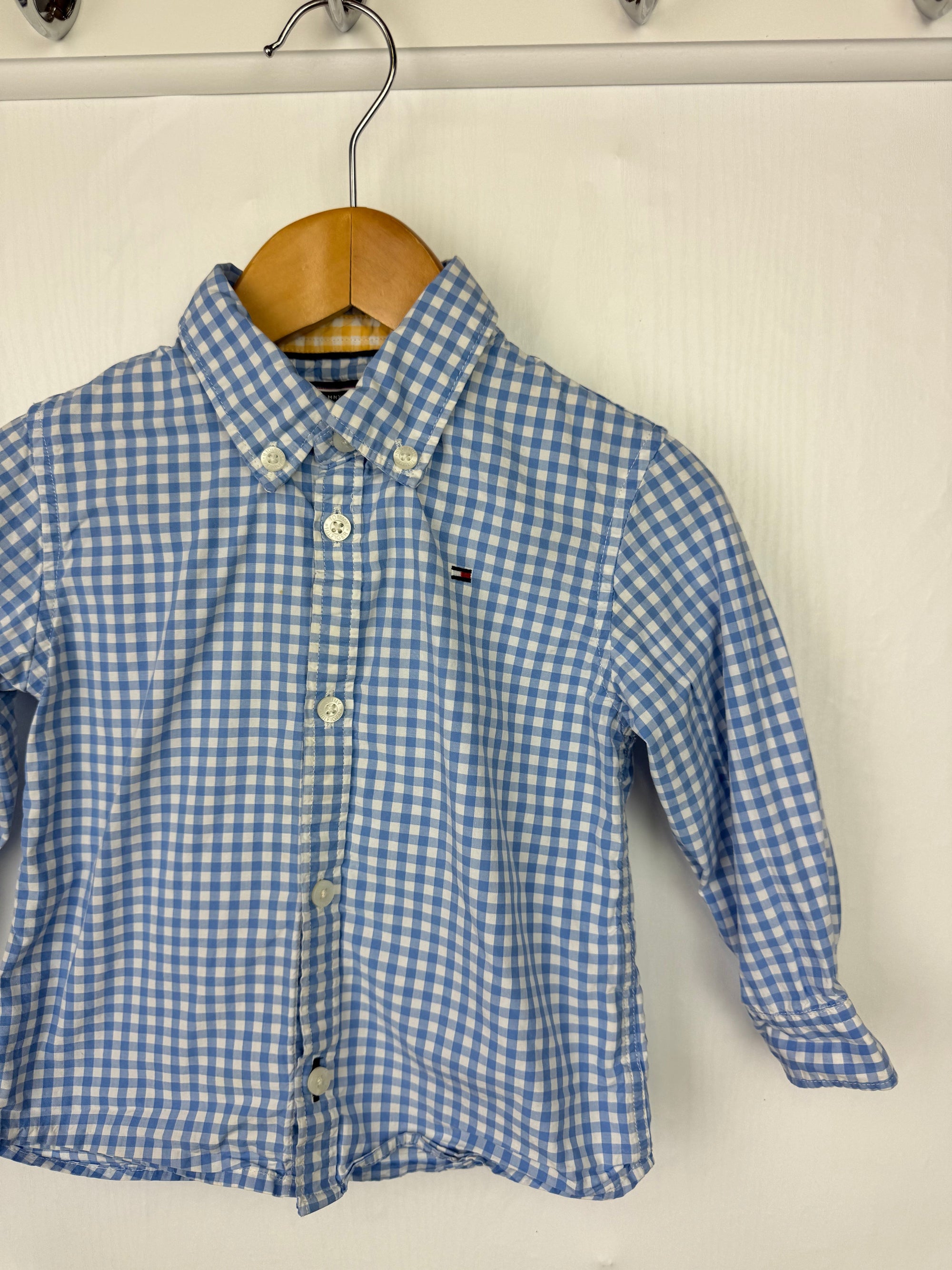 Tommy Hilfiger Blue Checked Shirt - Boys 9 - 12 Months - Little Ones Preloved. Second Hand Children's & Preloved Baby, Kids, Girls & Boys Clothes. UK online