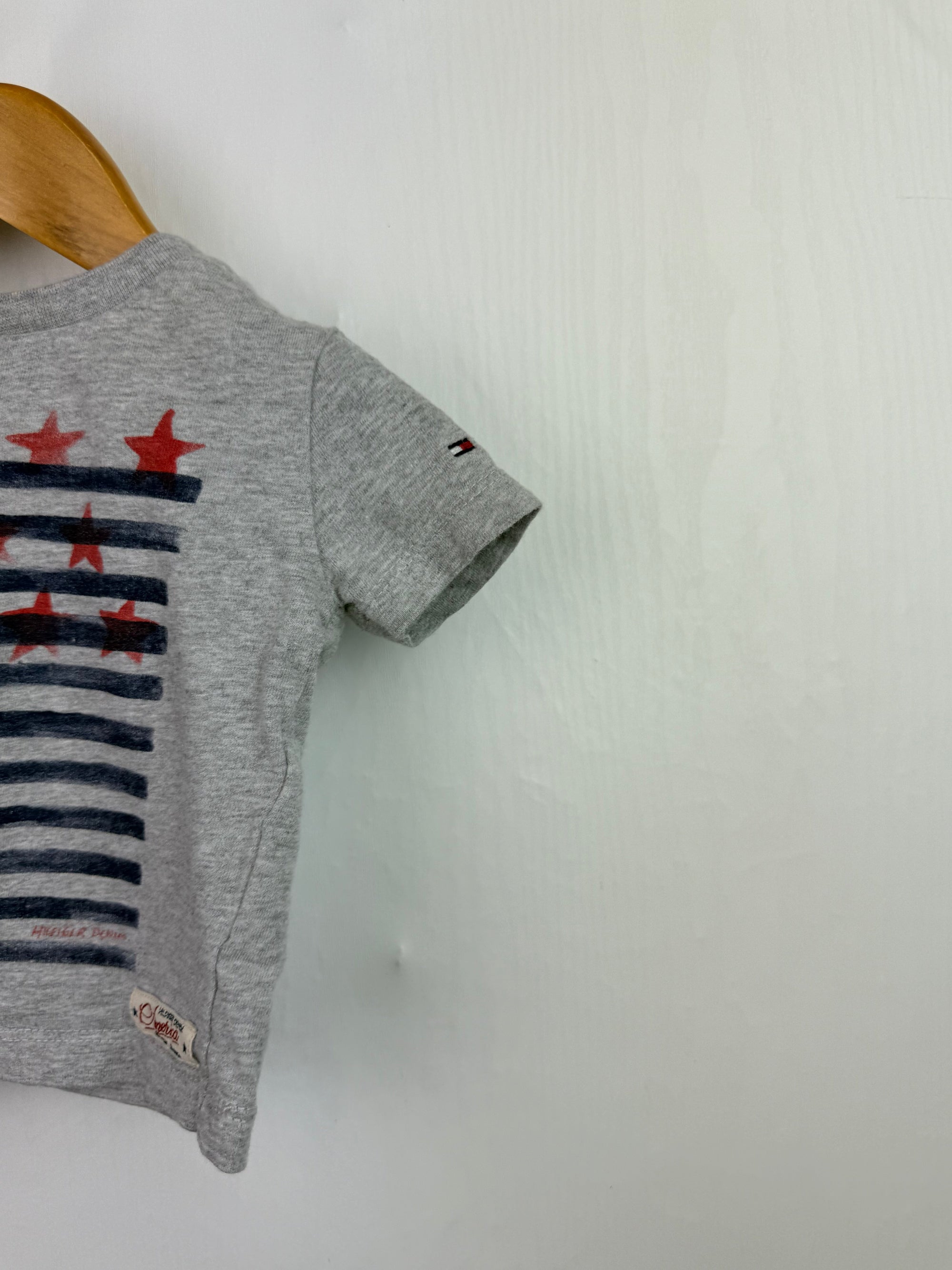 Tommy Hilfiger Grey Short Sleeve Top - Boys 0 - 3 Months - Little Ones Preloved. Second Hand Children's & Preloved Baby, Kids, Girls & Boys Clothes. UK online