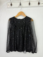 TU Black Star Mesh Top - Girls 5 - 6 Years - Little Ones Preloved. Second Hand Children's & Preloved Baby, Kids, Girls & Boys Clothes. UK online
