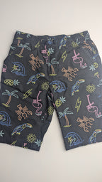 TU Black Tropical Neon Shorts - 8 Years - Little Ones Preloved. Second Hand Children's & Preloved Baby, Kids, Girls & Boys Clothes. UK online
