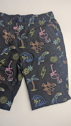TU Black Tropical Neon Shorts - 8 Years - Little Ones Preloved. Second Hand Children's & Preloved Baby, Kids, Girls & Boys Clothes. UK online