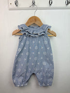 TU Blue Striped Floral Romper - Baby Girls 0 - 3 Months - Little Ones Preloved. Second Hand Children's & Preloved Baby, Kids, Girls & Boys Clothes. UK online