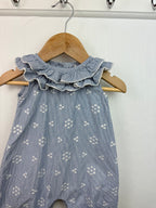 TU Blue Striped Floral Romper - Baby Girls 0 - 3 Months - Little Ones Preloved. Second Hand Children's & Preloved Baby, Kids, Girls & Boys Clothes. UK online