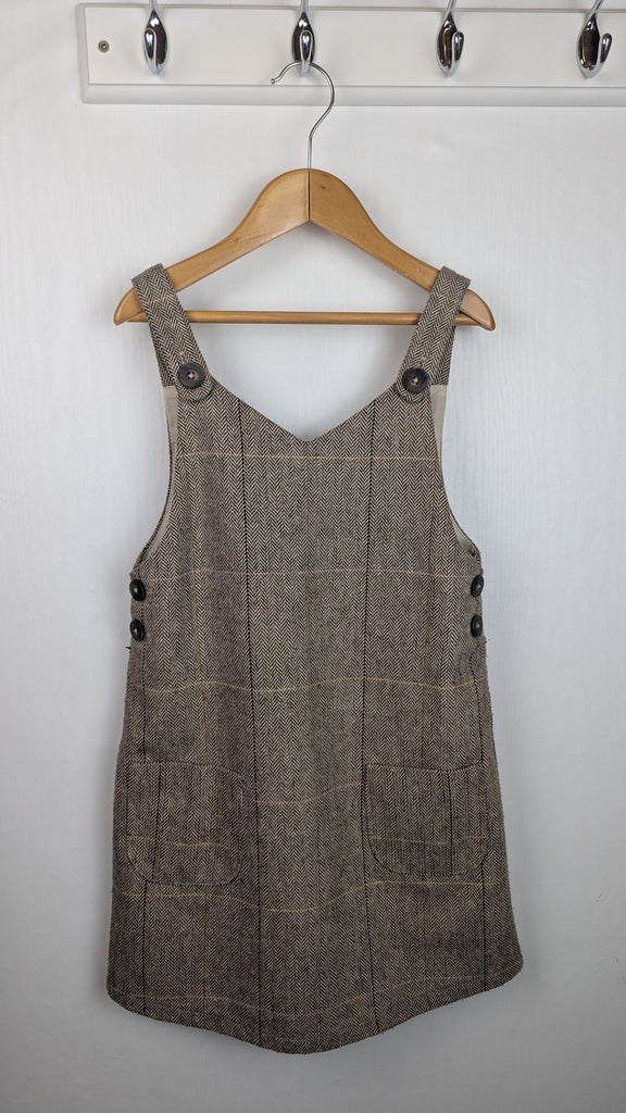 TU Brown Tweed Pinafore Dress - Girls 7 Years Little Ones Preloved Used, Preloved, Preworn Baby, Girls & Boys Clothes. Kids & Children's second hand Clothing UK Online. Cheap affordable. Brands including Next, Joules, Nutmeg Morrisons, TU, F&F, H&M.