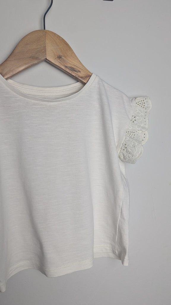 TU Cream Eyelet Sleeve Top - Girls 2-3 Years Little Ones Preloved Used, Preloved, Preworn & Second Hand Baby, Kids & Children's Clothing UK Online. Cheap affordable. Brands including Next, Joules, Nutmeg Morrisons, TU, F&F, H&M.