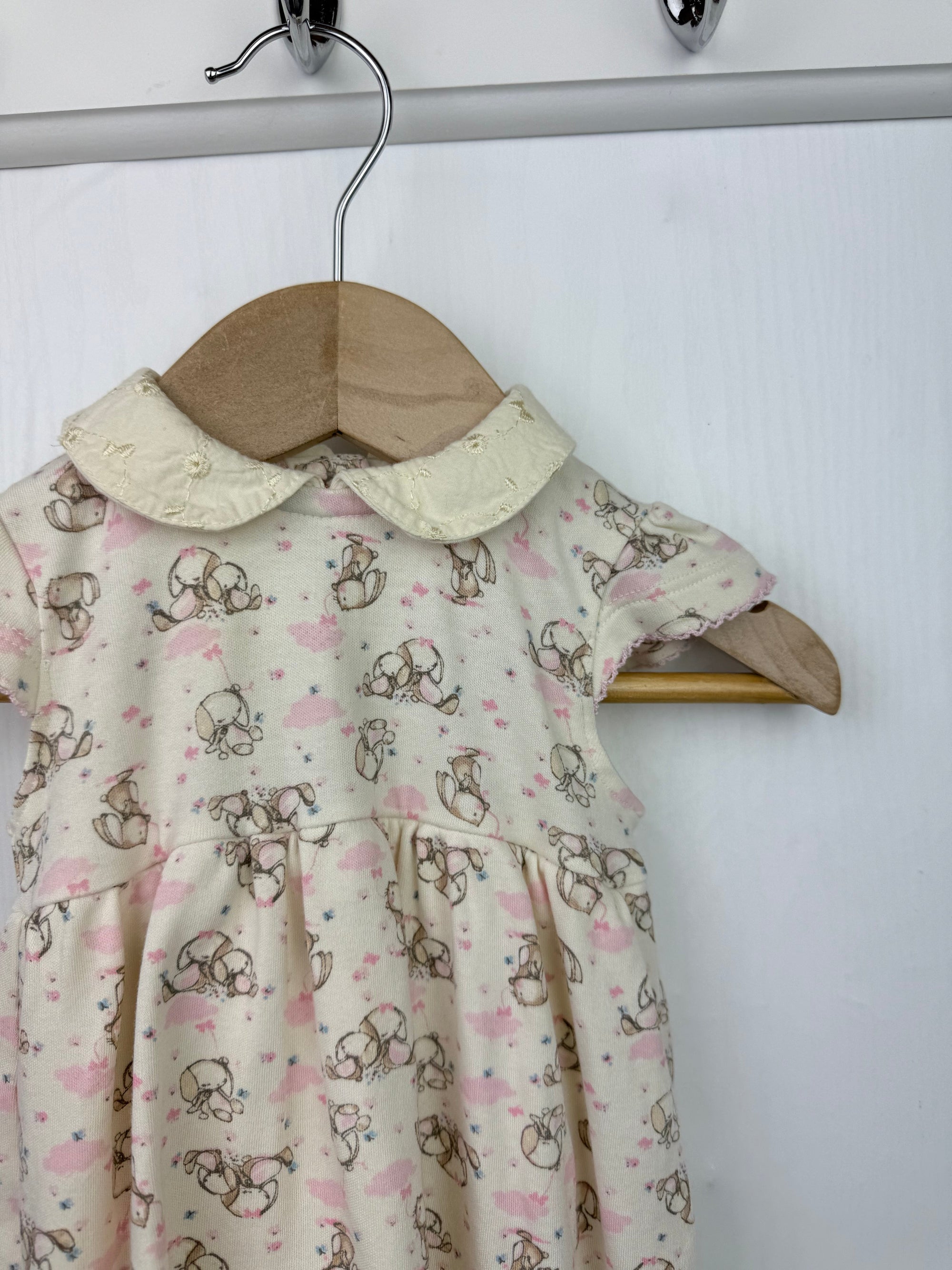 TU Cream & Pink Bunny Bodysuit Dress - Baby Girls 3 - 6 Months - Little Ones Preloved. Second Hand Children's & Preloved Baby, Kids, Girls & Boys Clothes. UK online