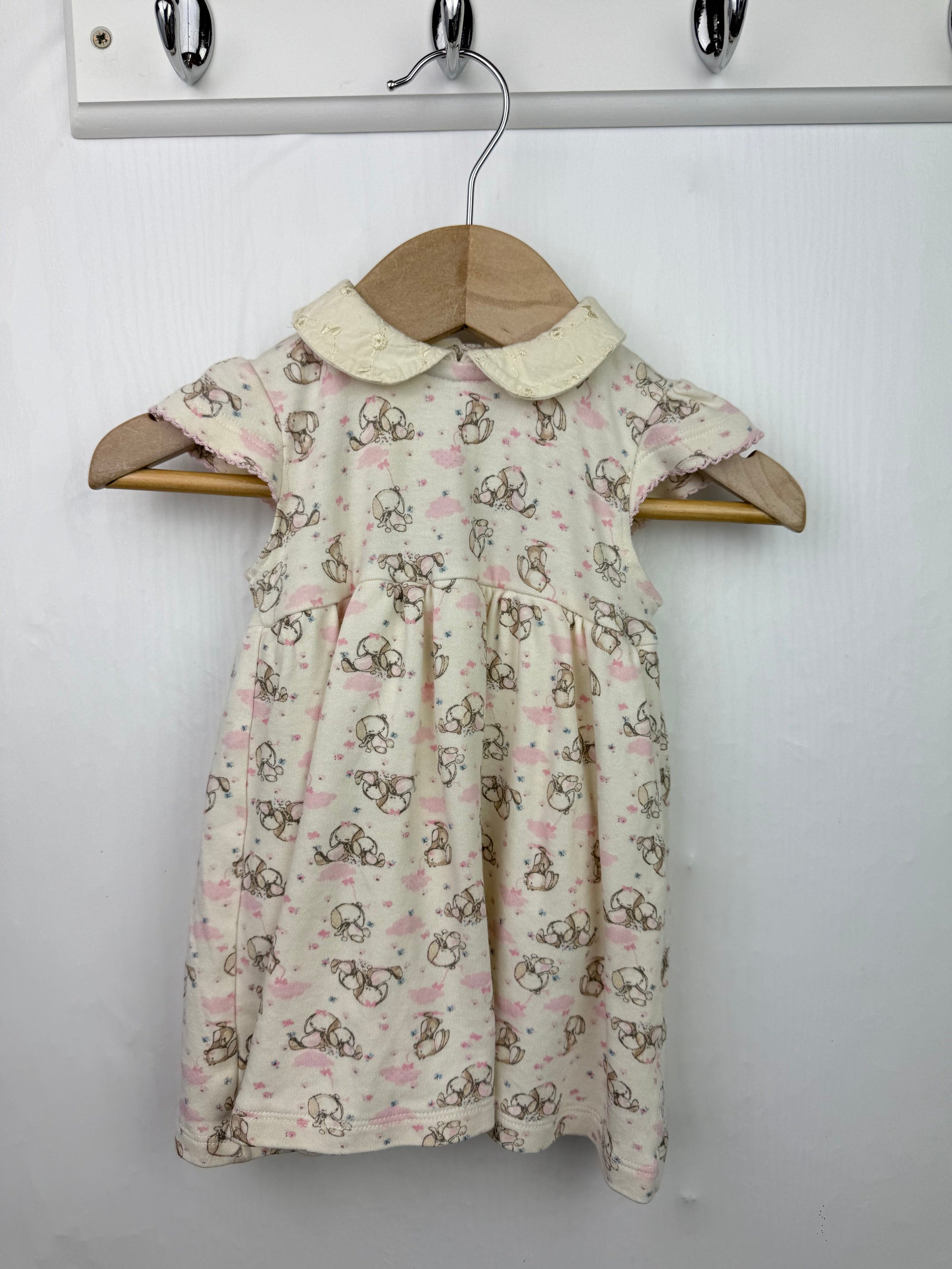 TU Cream & Pink Bunny Bodysuit Dress - Baby Girls 3 - 6 Months - Little Ones Preloved. Second Hand Children's & Preloved Baby, Kids, Girls & Boys Clothes. UK online