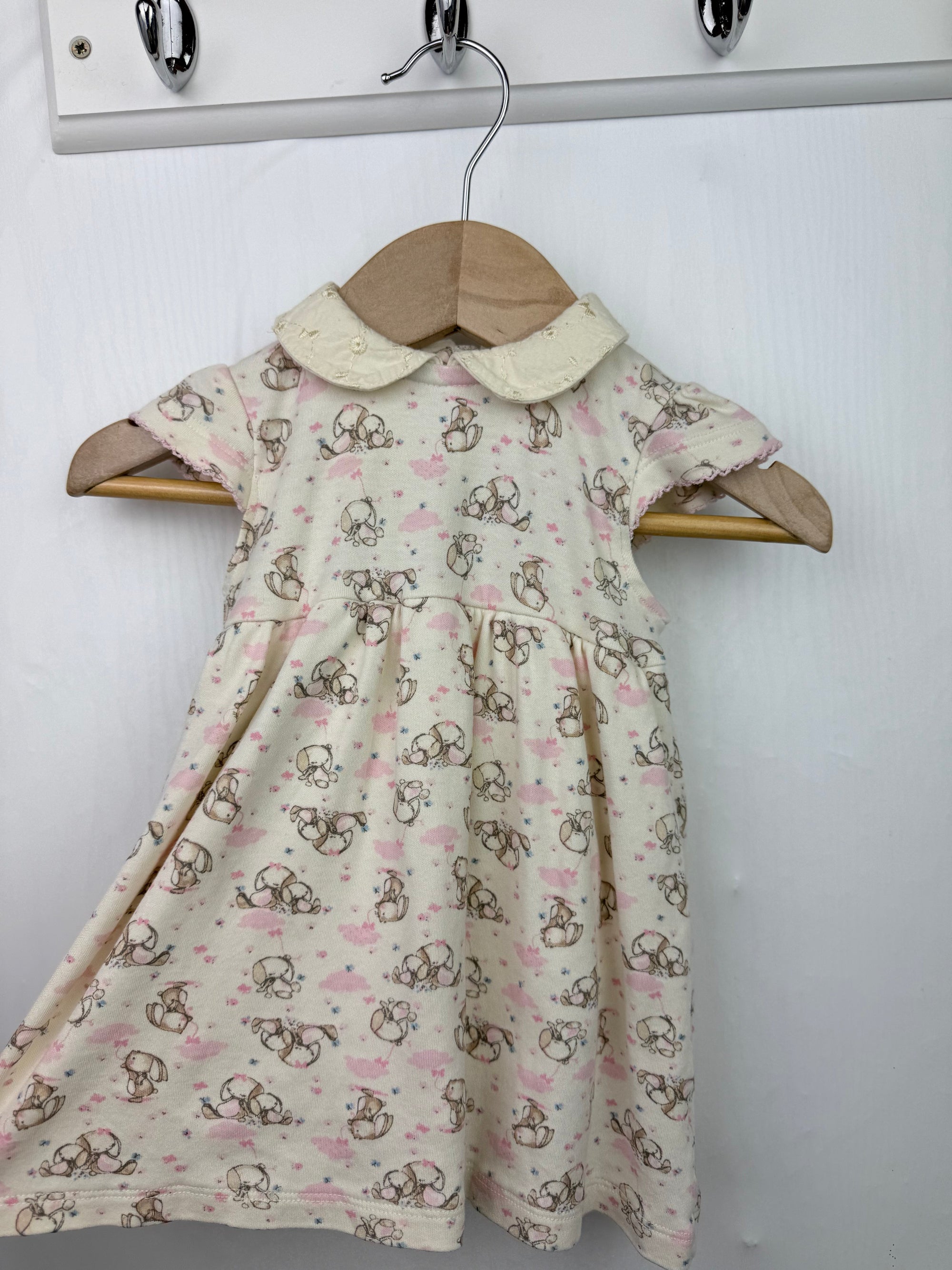 TU Cream & Pink Bunny Bodysuit Dress - Baby Girls 3 - 6 Months - Little Ones Preloved. Second Hand Children's & Preloved Baby, Kids, Girls & Boys Clothes. UK online