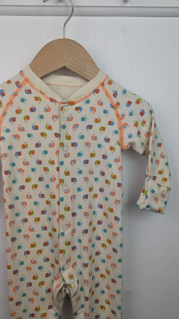 TU Cream Snails Sleepsuit - Unisex 3-6 Months TU Used, Preloved, Preworn & Second Hand Baby, Kids & Children's Clothing UK Online. Cheap affordable. Brands including Next, Joules, Nutmeg Morrisons, TU, F&F, H&M.