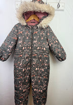 TU Dark Grey Floral Puddle Suit - Girls 3 - 4 Years - Little Ones Preloved. Second Hand Children's & Preloved Baby, Kids, Girls & Boys Clothes. UK online