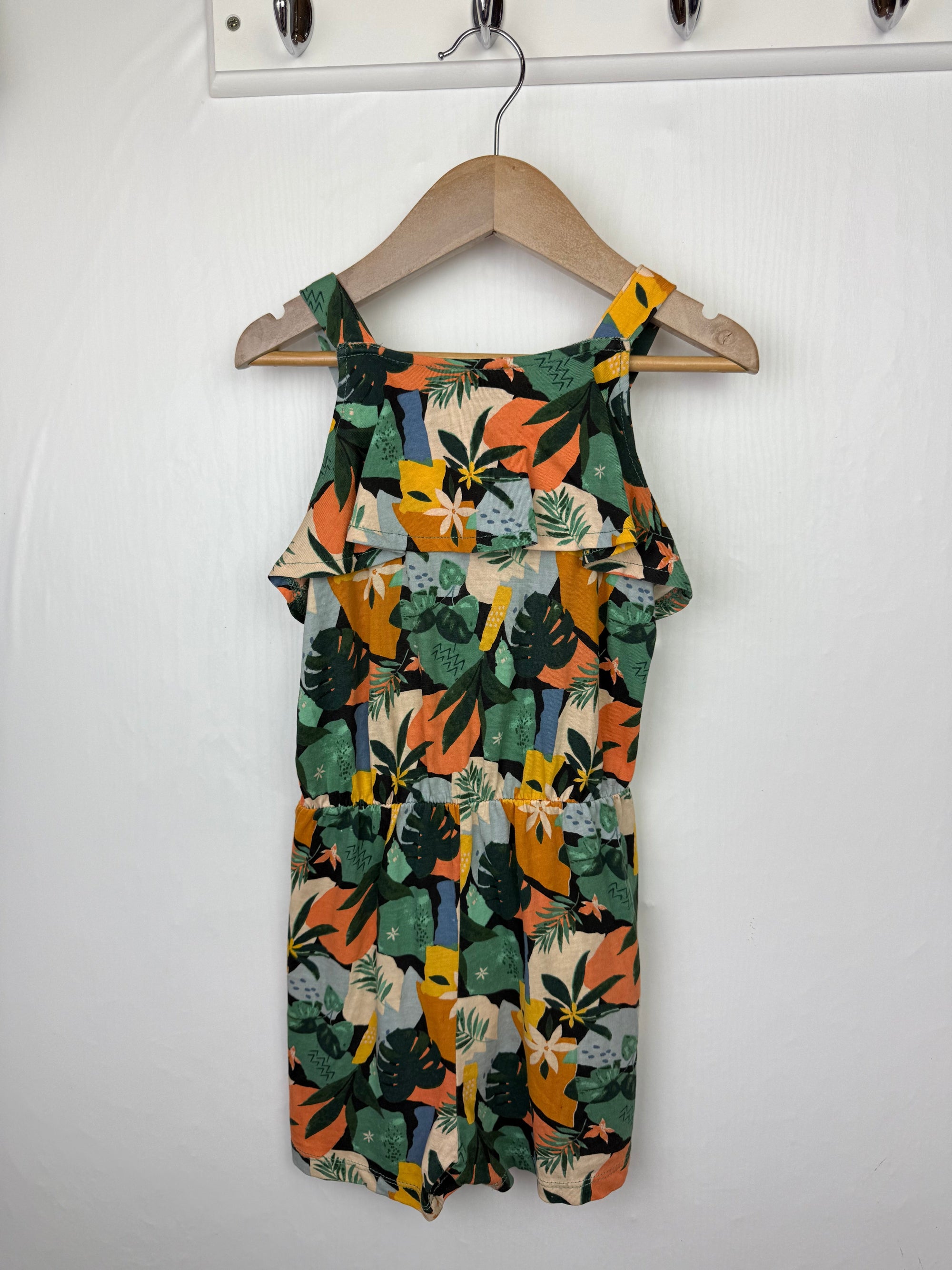 TU Floral Rain Forest Playsuit - Girls 5 Yeats - Little Ones Preloved. Second Hand Children's & Preloved Baby, Kids, Girls & Boys Clothes. UK online