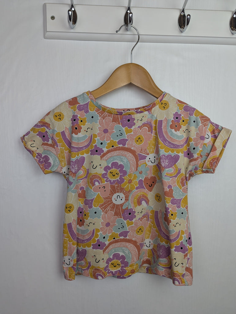 TU Floral Rainbow Top - Girls 4-5 Years Little Ones Preloved Used, Preloved, Preworn Baby, Girls & Boys Clothes. Kids & Children's second hand Clothing UK Online. Cheap affordable. Brands including Next, Joules, Nutmeg Morrisons, TU, F&F, H&M.