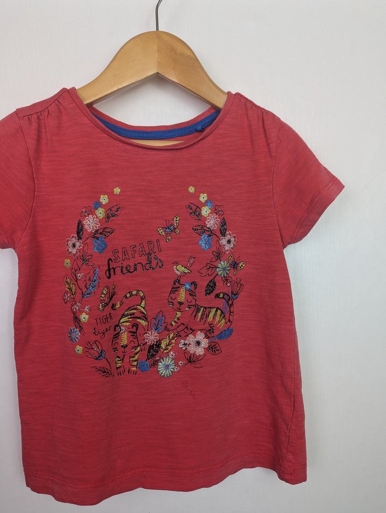 TU Floral Short Sleeve Top - Girls 4-5 Years Little Ones Preloved Used, Preloved, Preworn Baby, Girls & Boys Clothes. Kids & Children's second hand Clothing UK Online. Cheap affordable. Brands including Next, Joules, Nutmeg Morrisons, TU, F&F, H&M.