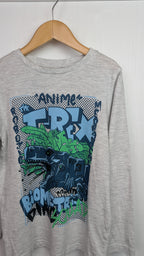 TU Grey Dinosaur Long Sleeve Top - Boys 7 Years - Little Ones Preloved. Second Hand Children's & Preloved Baby, Kids, Girls & Boys Clothes. UK online