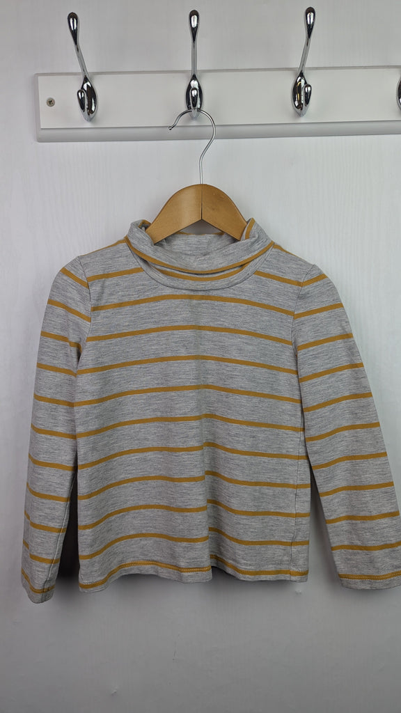 TU Grey & Mustard Turtle Neck Top - Girls 2-3 Years Little Ones Preloved Used, Preloved, Preworn & Second Hand Baby, Kids & Children's Clothing UK Online. Cheap affordable. Brands including Next, Joules, Nutmeg Morrisons, TU, F&F, H&M.