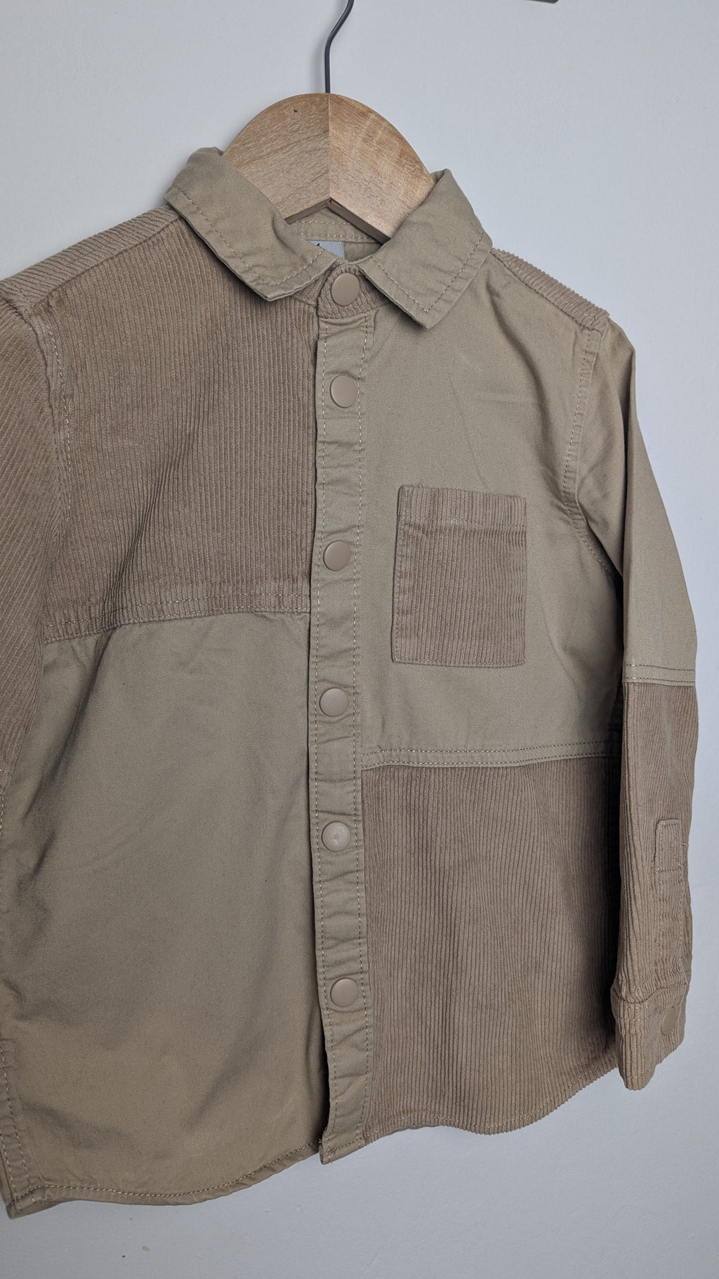 TU Light Brown Cord Block Shirt - Boys 5 Yeats - Little Ones Preloved. Second Hand Children's & Preloved Baby, Kids, Girls & Boys Clothes. UK online