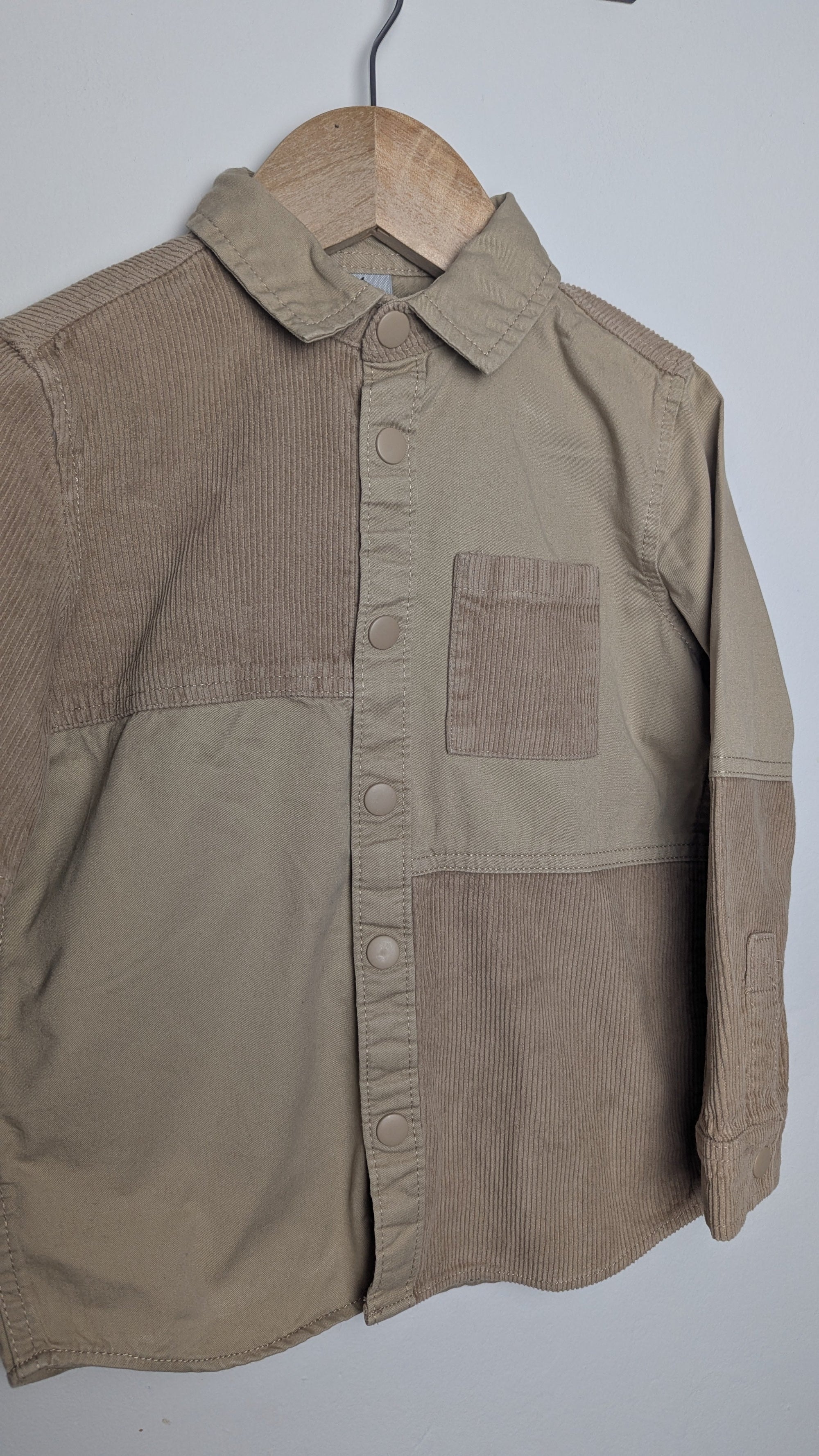 TU Light Brown Cord Block Shirt - Boys 5 Yeats - Little Ones Preloved. Second Hand Children's & Preloved Baby, Kids, Girls & Boys Clothes. UK online