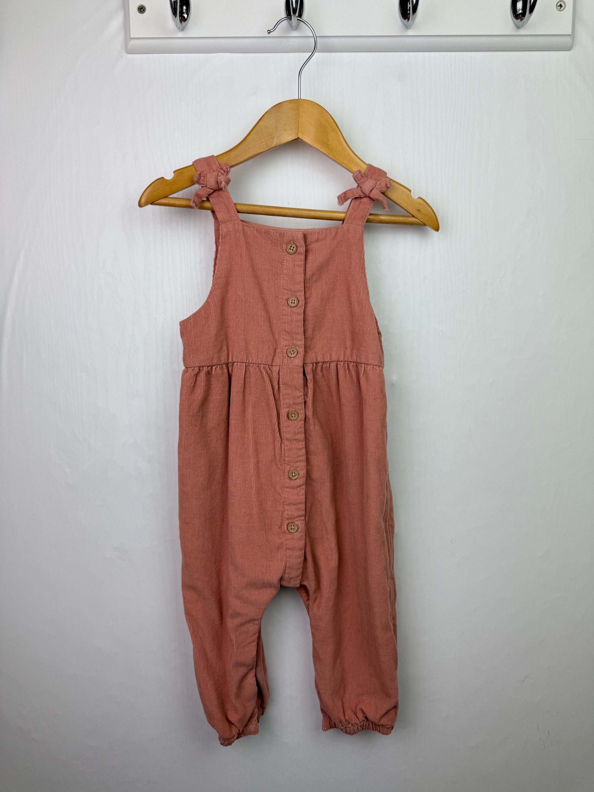 TU Light Pink Cord Dungaree Romper - Girls 9 - 12 Months - Little Ones Preloved. Second Hand Children's & Preloved Baby, Kids, Girls & Boys Clothes. UK online