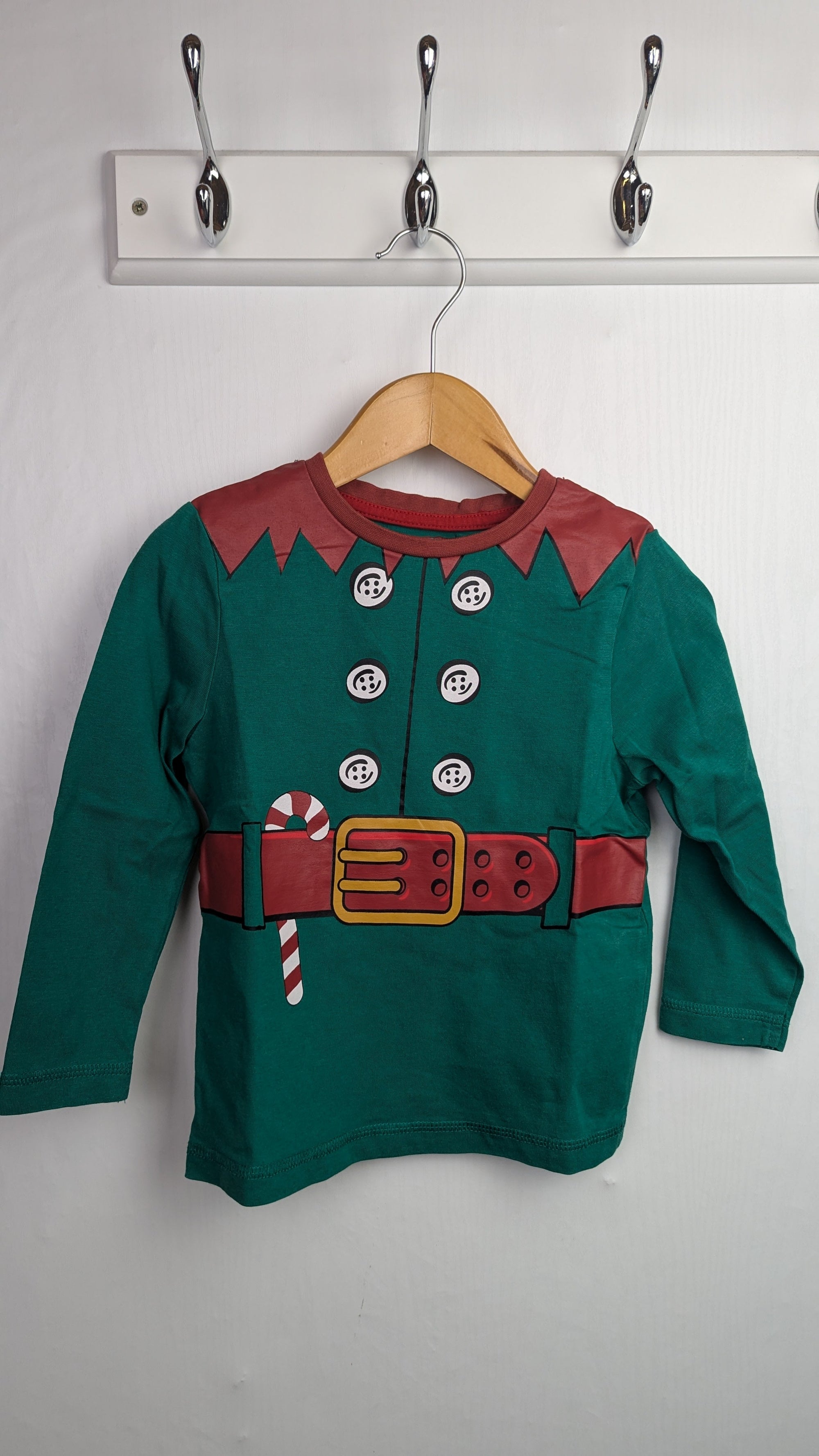 TU Long Sleeve Christmas Elf Top - Unisex 12 - 18 Months - Little Ones Preloved. Second Hand Children's & Preloved Baby, Kids, Girls & Boys Clothes. UK online