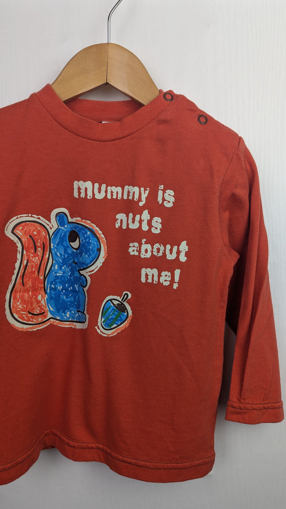 TU 'Mummy is nuts about me' Top - Unisex 18-24 Months TU Used, Preloved, Preworn & Second Hand Baby, Kids & Children's Clothing UK Online. Cheap affordable. Brands including Next, Joules, Nutmeg Morrisons, TU, F&F, H&M.