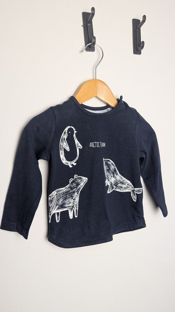 TU Navy Artic Team Long Sleeve Top - Boys 6-9 Months Little Ones Preloved Used, Preloved, Preworn & Second Hand Baby, Kids & Children's Clothing UK Online. Cheap affordable. Brands including Next, Joules, Nutmeg Morrisons, TU, F&F, H&M.